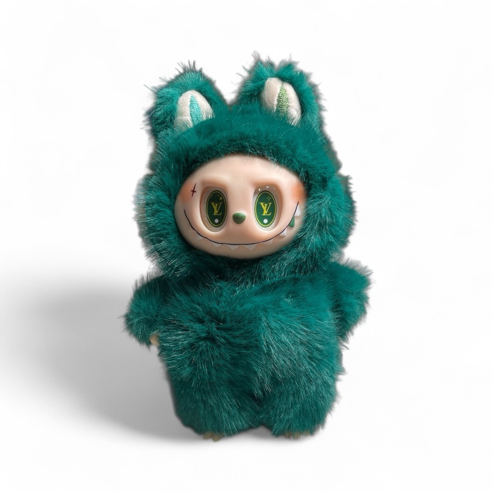 Plush Green Furry Character Accessory
